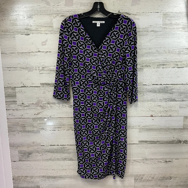 Dress Work By Maggy London In Black & Purple, Size: M Unique unclassified dresses