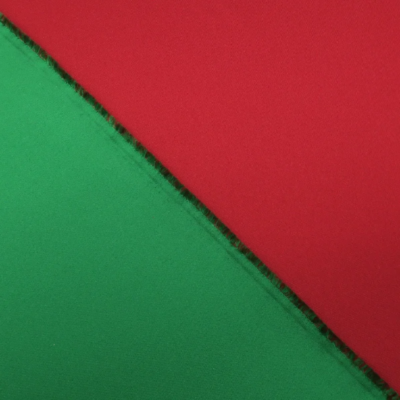 Green and Red Double-Sided Stretch Mikado Fabric Discounted unclassified dresses