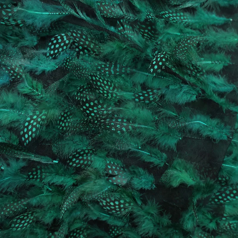 Green Feathered Embroidered Fashion Fabric Cocktail unclassified dresses