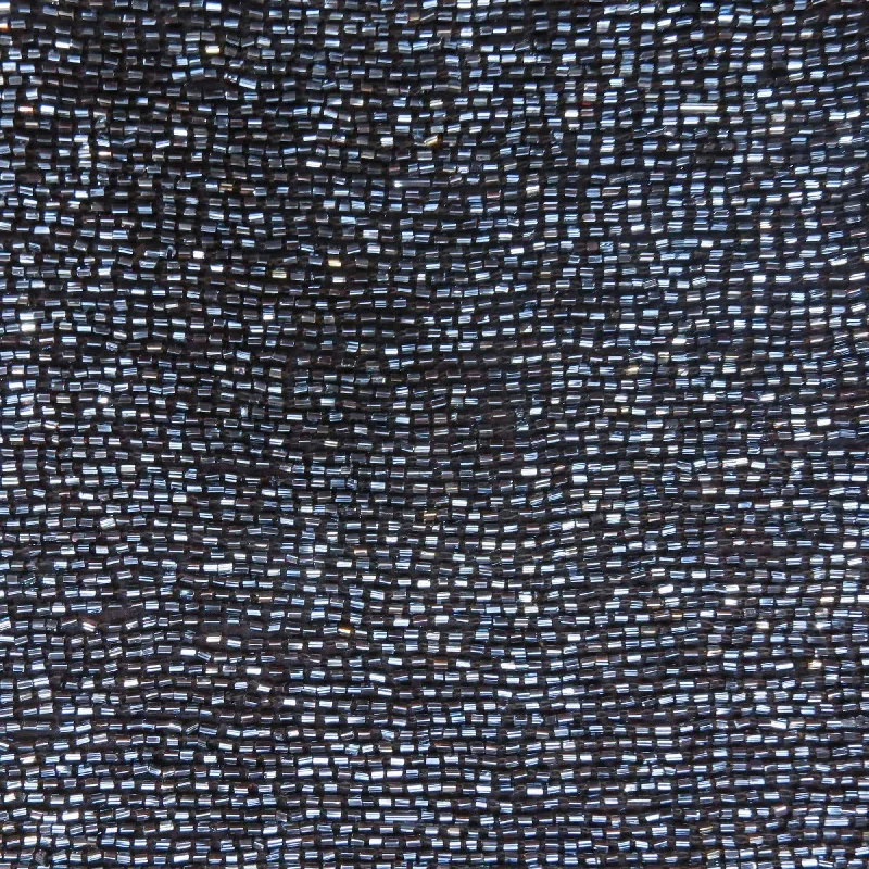 Hematite Gunmetal Grey Bugle Bead On Silk Georgette Ground Fabric Lounge unclassified dresses