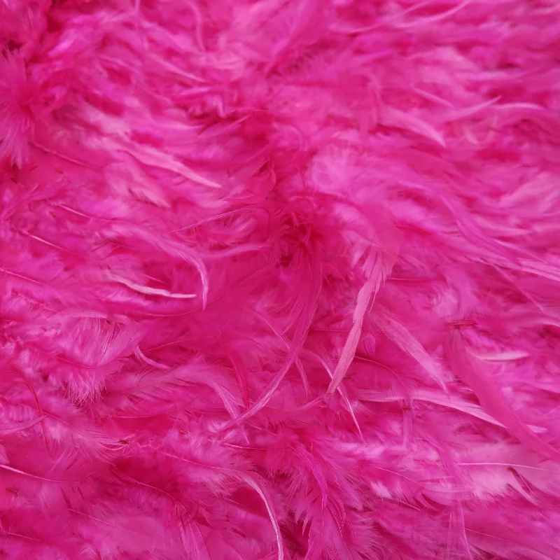 Hot Pink Feathered Embroidered Fashion Fabric Anniversary unclassified dresses