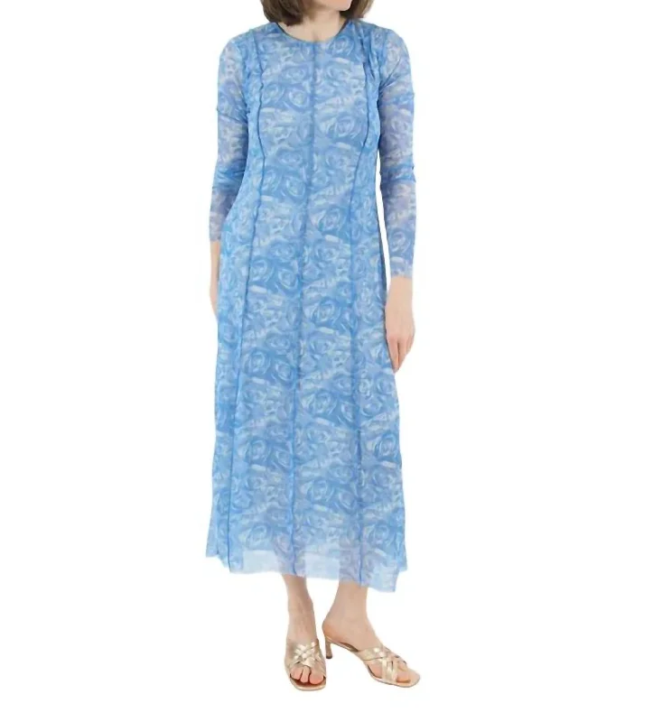 Janti Dress In Blue Rose Silk unclassified dresses