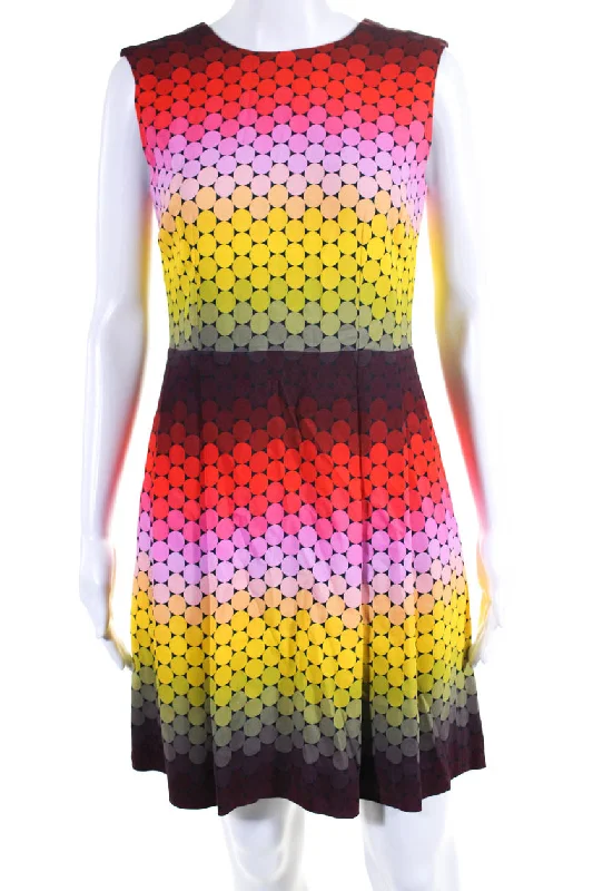 Jonathan Saunders Womens Geometric Print A Line Dress Multi Colored Sexy unclassified dresses