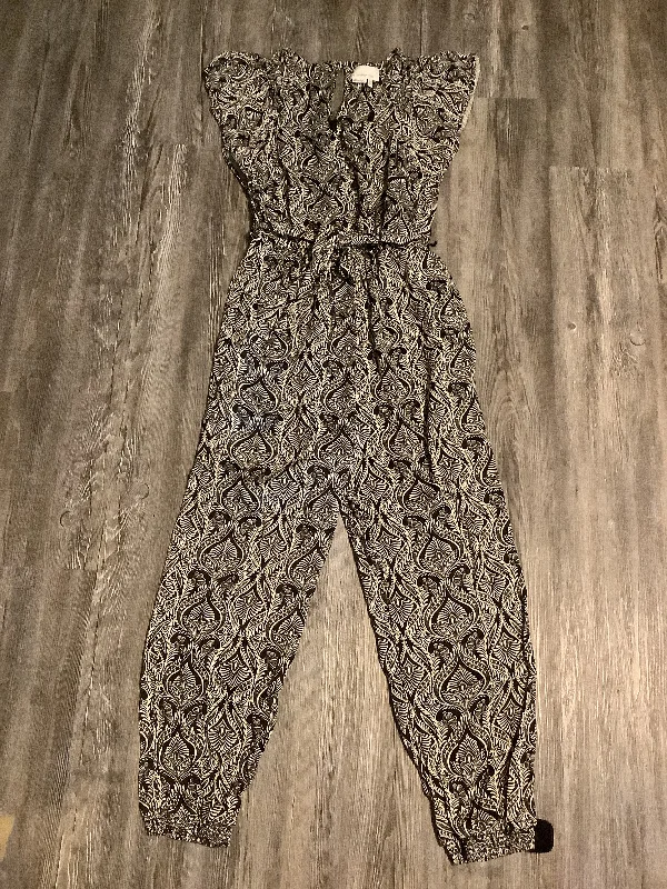 Jumpsuit By Anthropologie In Black & Cream, Size: S Color block unclassified dresses