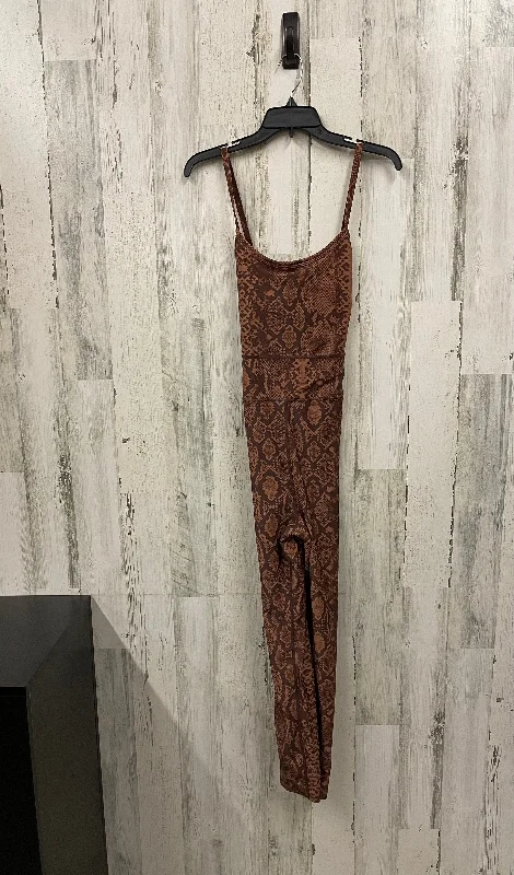 Jumpsuit By Fashion Nova In Brown, Size: 1x Ruffled unclassified dresses