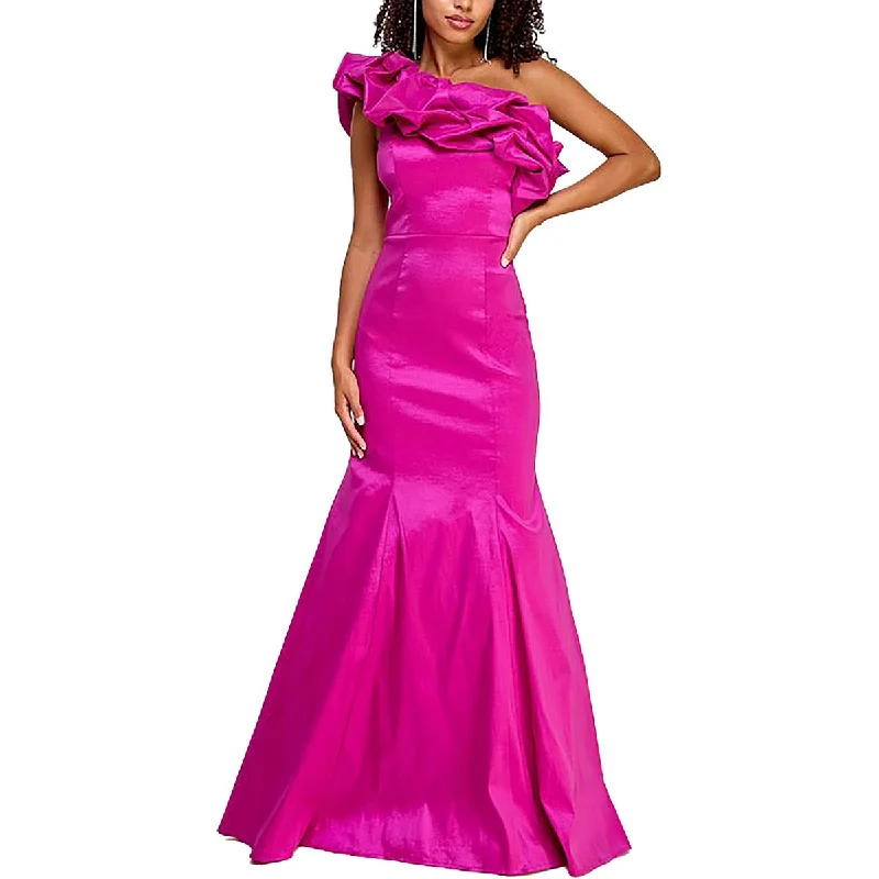 Juniors Womens Taffeta One Shoulder Evening Dress Graduation unclassified dresses