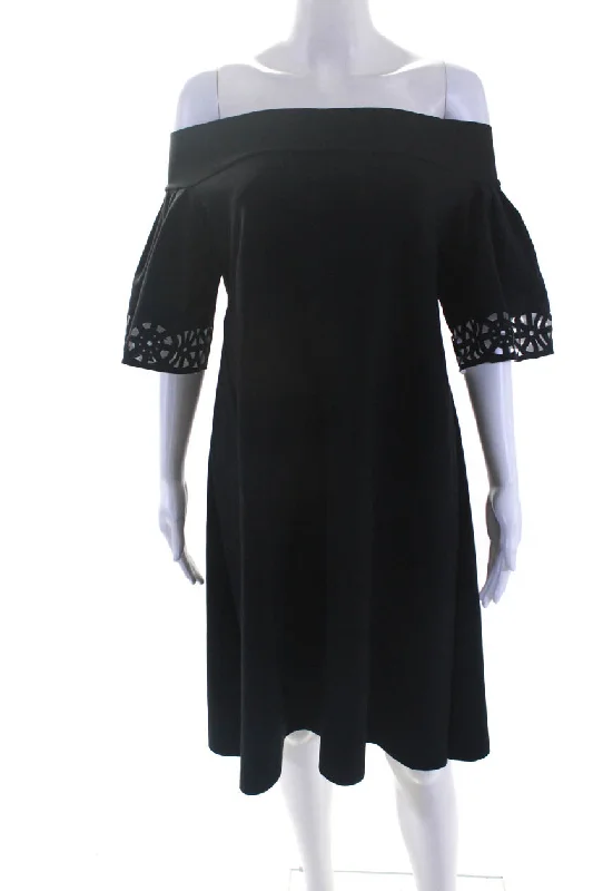 La Petite Robe di Chiara Boni Womens Off The Shoulder Dress Black Velvet unclassified dresses