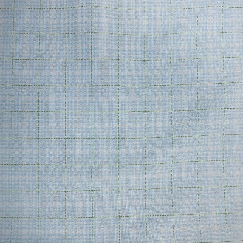 Light Blue, white and Olive Plaid 100% Fine Cotton Fabric Wedding guest unclassified dresses