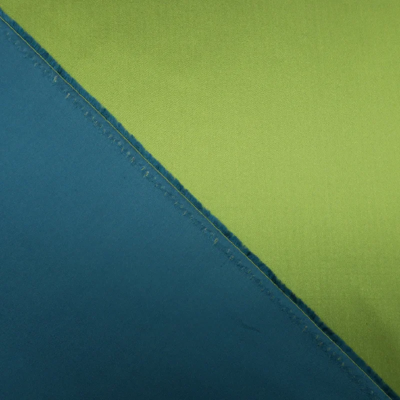 Lime Green and Teal Double-Sided Solid Silk Mikado Fabric Denim unclassified dresses