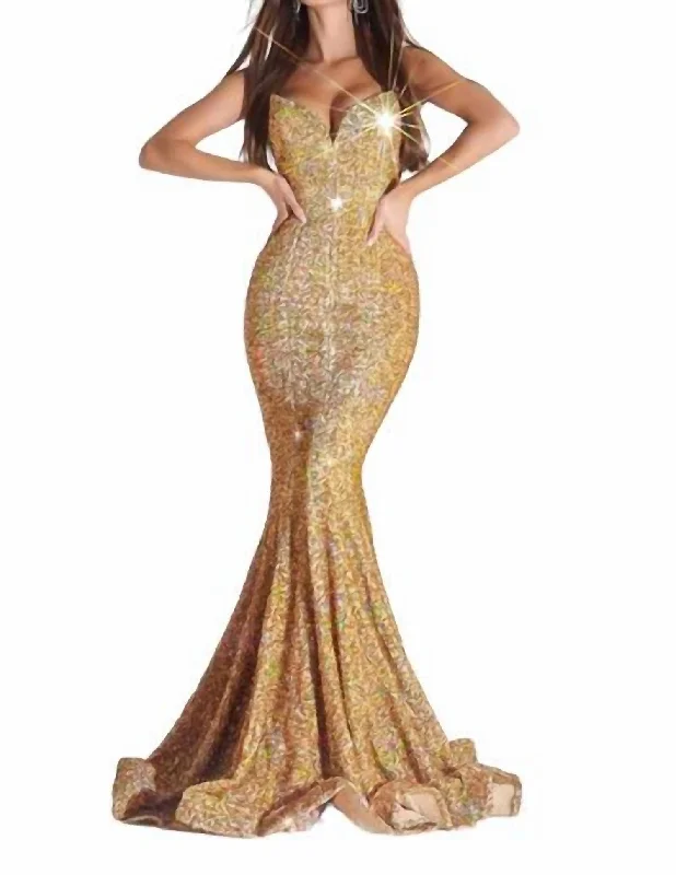 Mermaid Prom Dress In Gold Sexy unclassified dresses