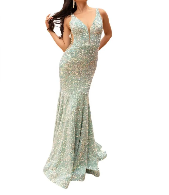 Mermaid Silhouette Prom Dress In Mint Budget-friendly unclassified dresses