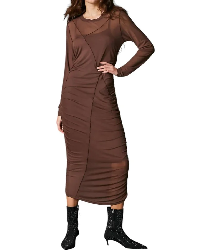 Mesh Dress In Toffee Brown Gothic unclassified dresses