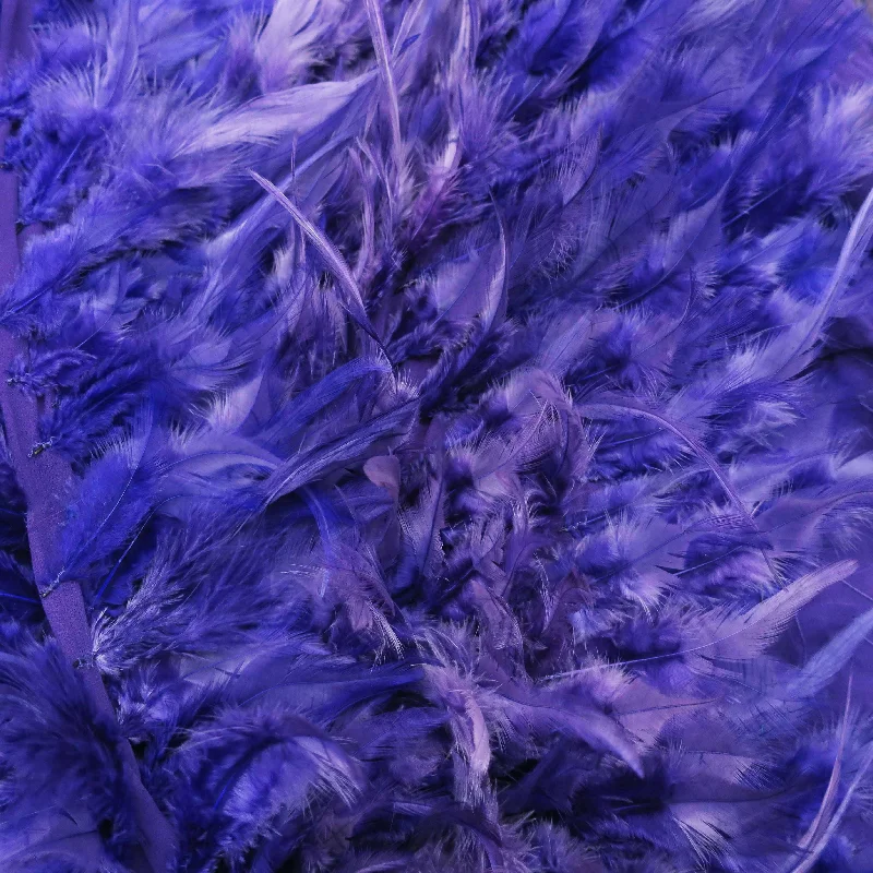 Midnight Purple Feathered Embroidered Fashion Fabric Office unclassified dresses