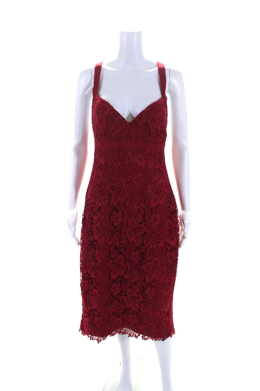 ML Monique Lhuillier Womens Scarlet Candlelight Dress Red Ruched unclassified dresses