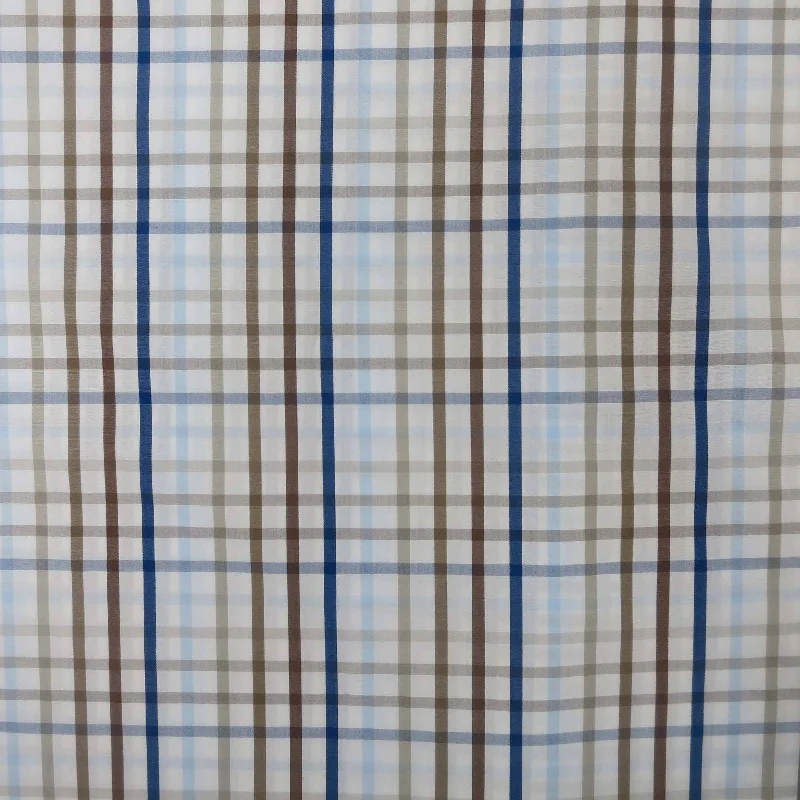 Neutral Multi-Colored Plaid Striped 100% Fine Cotton Fabric Striped unclassified dresses