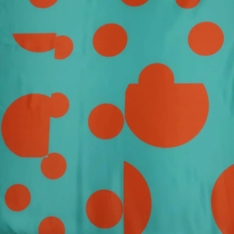 Orange Circles on Turquoise Printed Polyester Office unclassified dresses