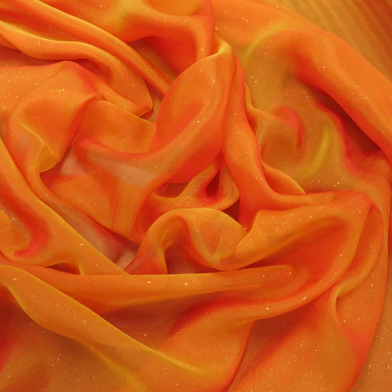 Orange Iridescent Silk Chiffon Satin unclassified dresses