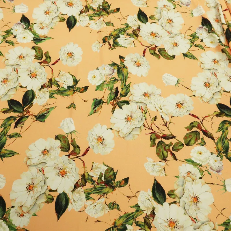 Peach Background with Ivory Printed Fabric Casual unclassified dresses