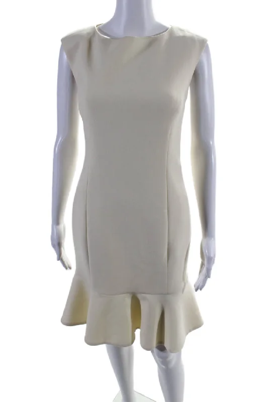 Ralph Lauren Black Label Womens Back Zip Scoop Neck Shift Dress White Boho unclassified dresses