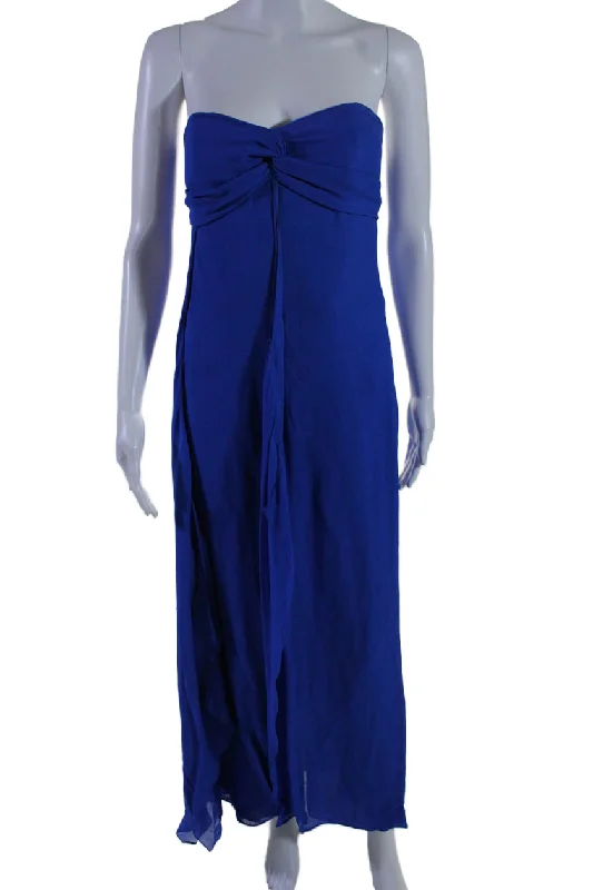 Ralph Lauren Purple Label Womens Royal Blue Strapless Ruffle Gown Dress Date night unclassified dresses