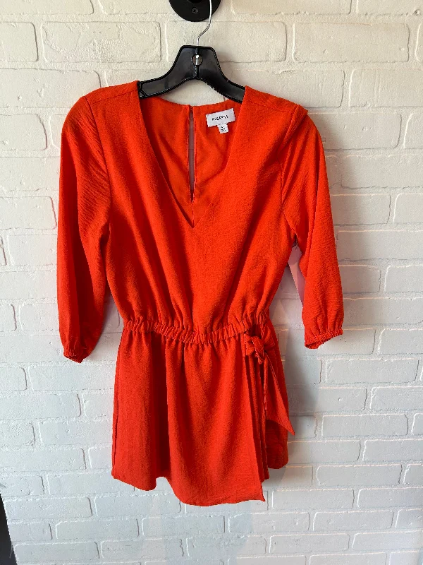 Romper By Evereve In Orange, Size: Xs Printed unclassified dresses