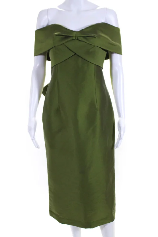 Sachin & Babi Taffeta Strapless Sheath Dress Green Backless unclassified dresses