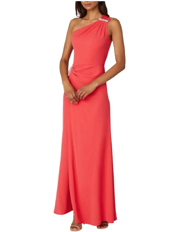 Sharon Dress In Coral Pink Long unclassified dresses