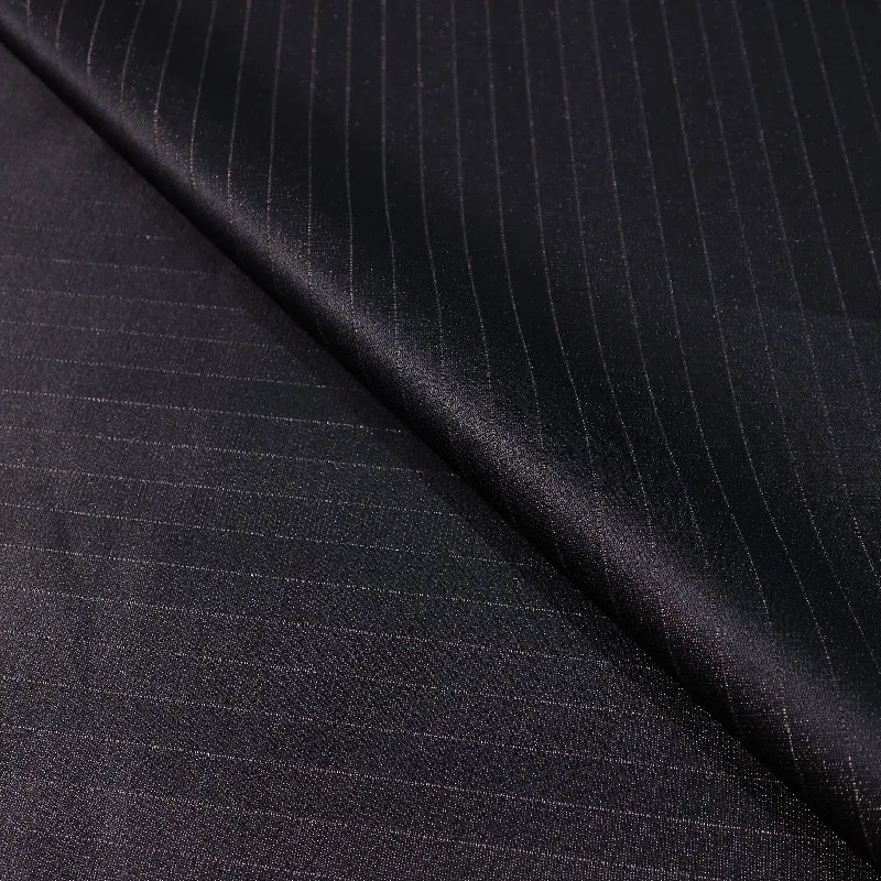 Shiny Charcoal Stripes Gessato Marrone Acetate & Cotton Formal Dinner Jacket Ariston Fabric Bold pattern unclassified dresses