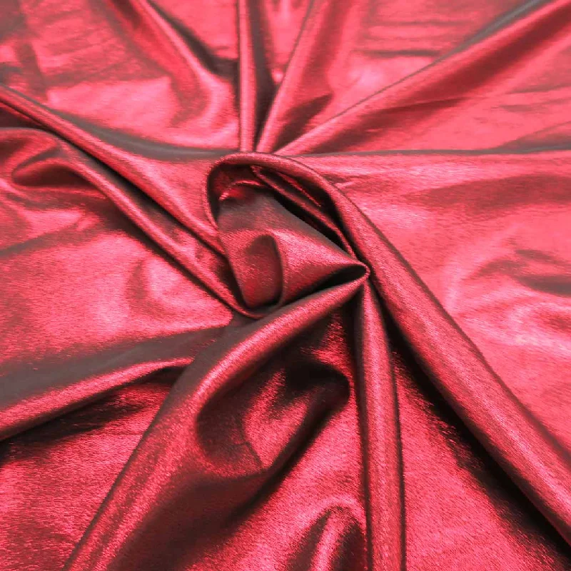 Solid Plain Textured Metallic Red Lamé Fabric Soft fabric unclassified dresses