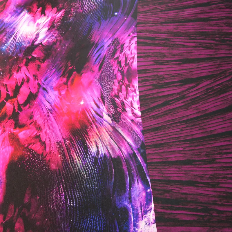 Space Purple and Black Printed Silk Charmeuse Fabric Formal unclassified dresses