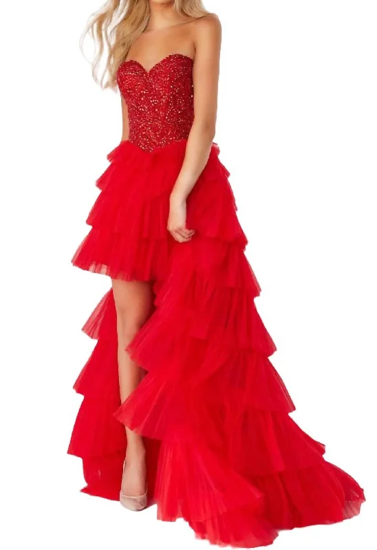 Strapless Mermaid Prom Dress In Red Anniversary unclassified dresses