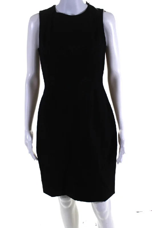 Versace Womens Woven Front Sleeveless Sheath Dress Black Wool Formal unclassified dresses