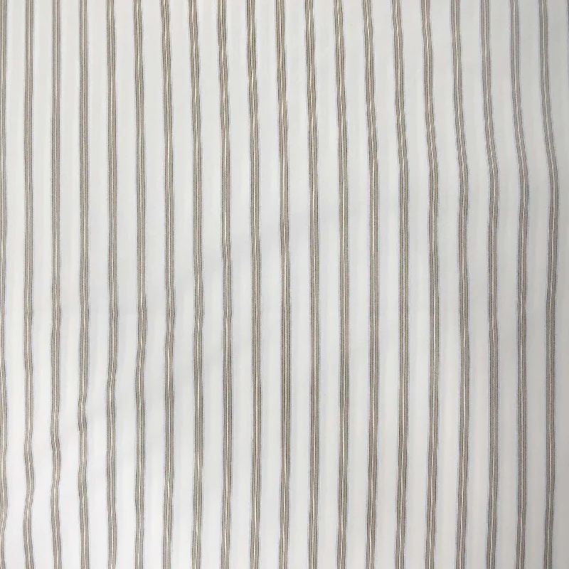 White and Taupe Striped 100% Fine Cotton Fabric Monochrome unclassified dresses