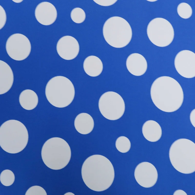 White Circles on Blue Printed Polyester Crepe Cotton unclassified dresses