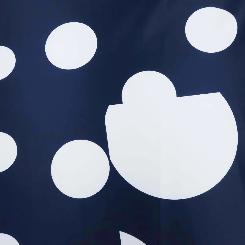 White Circles on Dark Navy Printed Polyester Polka dot unclassified dresses