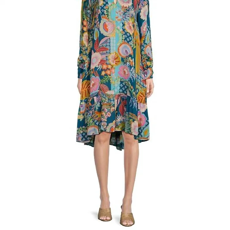 Wild Imana Dress In Blue Multi Chiffon unclassified dresses