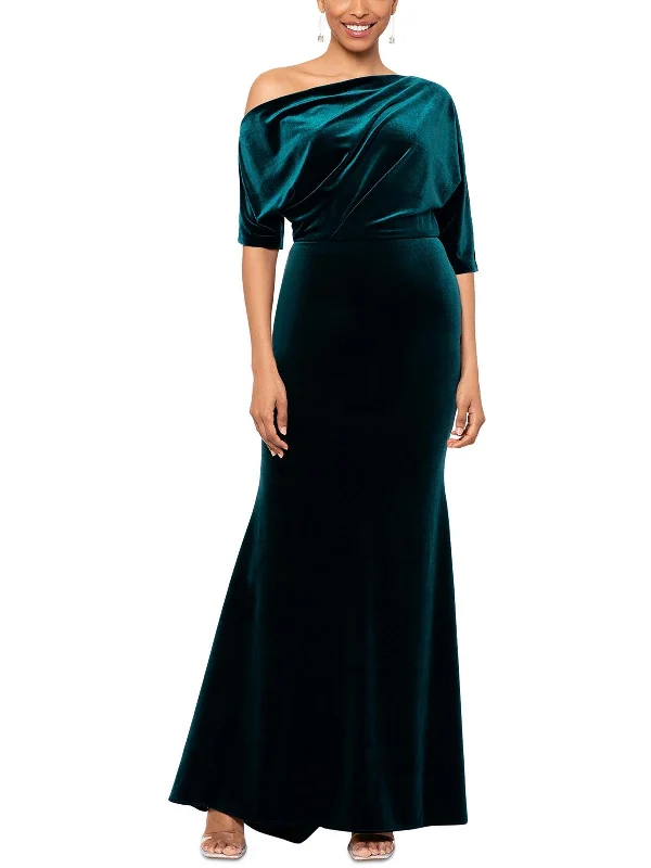 Womens Velvet One Shoulder Evening Dress Budget-friendly unclassified dresses