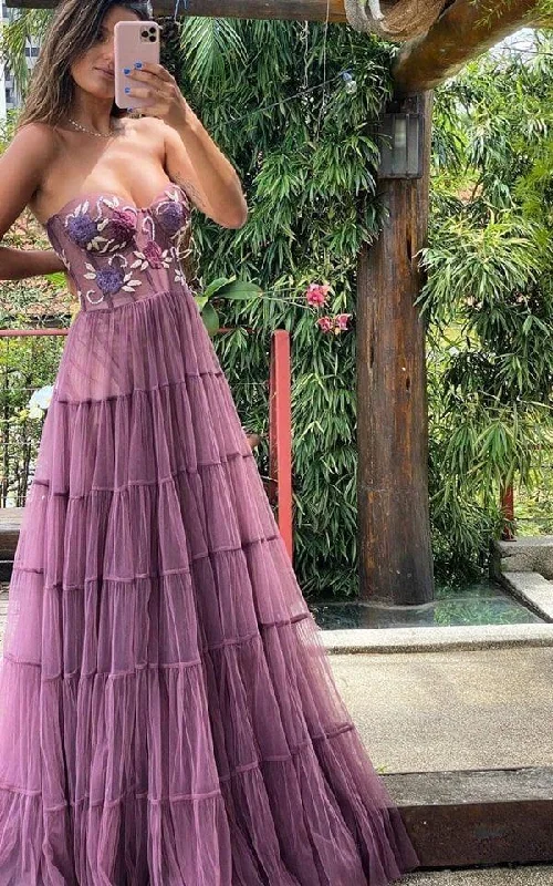 Gorgeous A Line Embroidery Prom Dresses,Lace Long Prom Dresses Formal Beads Evening Dresses,DS3015 Lace Midi Dress