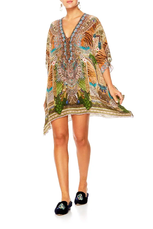 SHORT LACE UP KAFTAN A WOMAN'S WISDOM Lace Dress with Belt